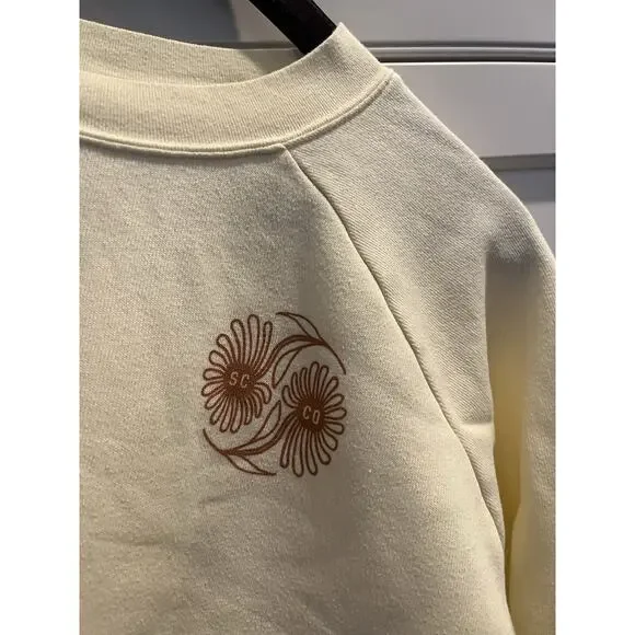 Scout Coffee Comapany California crop fleece sweatshirt size XL yellow SCCD logo - Picture 2 of 6